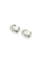 Hoops Twisted Earrings Rhodium Plated - фото 123429