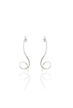 Asymmetric Spiral Earrings Rhodium Plating - фото 123430
