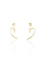Asymmetric Spiral Earrings Gold Plating - фото 123433