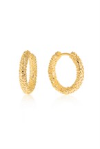 Sugar Effect Hoops Earrings Gold - фото 123452
