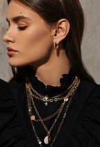 Sugar Effect Hoops Earrings Gold - фото 123453