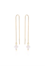 Lucky Clover Gold Mother of Pearl Earrings - фото 123458