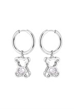 Hoops Earrings with Teddy Charms - фото 123465