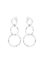 Circle Rhodium Earrings - фото 123473