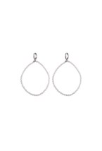 Hoops White Swarovski Earrings - фото 123476