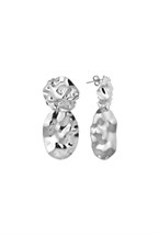 Oval Crumpled Metal Earrings - фото 123479