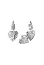 Large Heart Wide Hoops Earrings - фото 123485