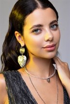 Large Heart Wide Hoops Earrings - фото 123486