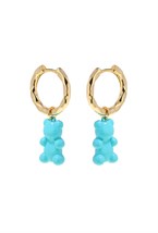 Blue Bear Hoops Earrings - фото 123500