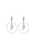 Snakes Hoops Silver - фото 123516