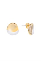 White Enamel Earrings Gold - фото 123546