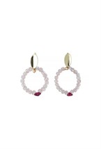 Rose Quartz Earrings - фото 123556