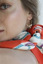 Hoops Heart Butterfly Earrings Gold - фото 123562