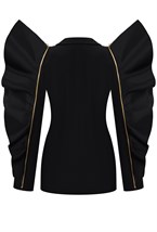 Жакет черный с воланами - фото 125766