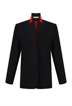 Жакет черный с декором цветы на магнитах - фото 125768