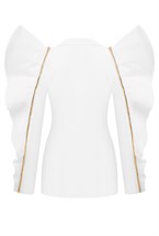 Жакет белый с воланами - фото 125785