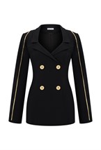 Жакет черный с воланами - фото 125786