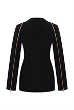 Жакет черный с воланами - фото 125787