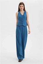 Брюки клеш синие - фото 125851