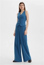 Брюки клеш синие - фото 125852