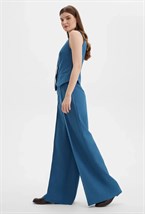 Брюки клеш синие - фото 125853