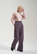 Брюки в клетку с манжетами - фото 125875