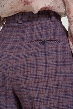 Брюки в клетку с манжетами - фото 125879