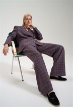 Брюки в клетку с манжетами - фото 125881