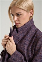 Двубортный жакет в клетку с лацканами - фото 125930