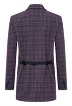 Двубортный жакет в клетку с лацканами - фото 125935