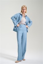 Брюки прямые голубые - фото 125953