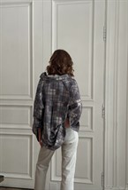 Клетчатая рубашка оверсайз - фото 126170