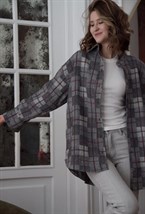 Клетчатая рубашка оверсайз - фото 126172