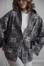 Клетчатая рубашка оверсайз - фото 126173