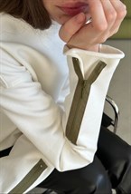 Свитшот с контрастными молниями на рукавах - фото 126295