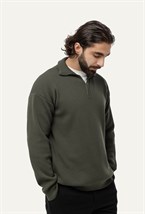 Свитер с воротником на молнии - фото 126429