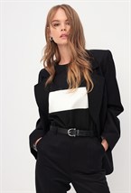 Топ с атласной полосой - фото 126446