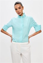 Рубашка с фигурным рукавом - фото 126468