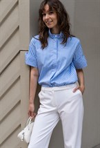 Рубашка с фигурным рукавом - фото 126476