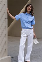 Рубашка с фигурным рукавом - фото 126477