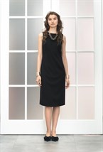 Платье-футляр миди без рукавов - фото 128048