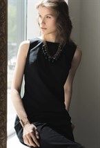 Платье-футляр миди без рукавов - фото 128049