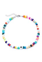 браслет на ногу из разноцветного бисера - фото 128436