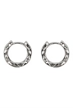 серьги-конго серебристого цвета - фото 128454