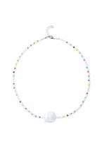 чокер из разноцветного бисера м барочной жемчужиной - фото 128481