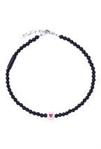 черный браслет из оникса на ногу - фото 128493