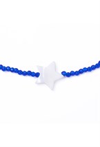 браслет из синей шпинели и перламутра на ногу - фото 128516