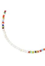 браслет из перламутра и разноцветного бисера на ногу - фото 128517