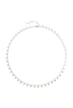 серебристый чокер-цепочка со звездами - фото 128533