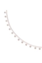 серебристый чокер-цепочка со звездами - фото 128534